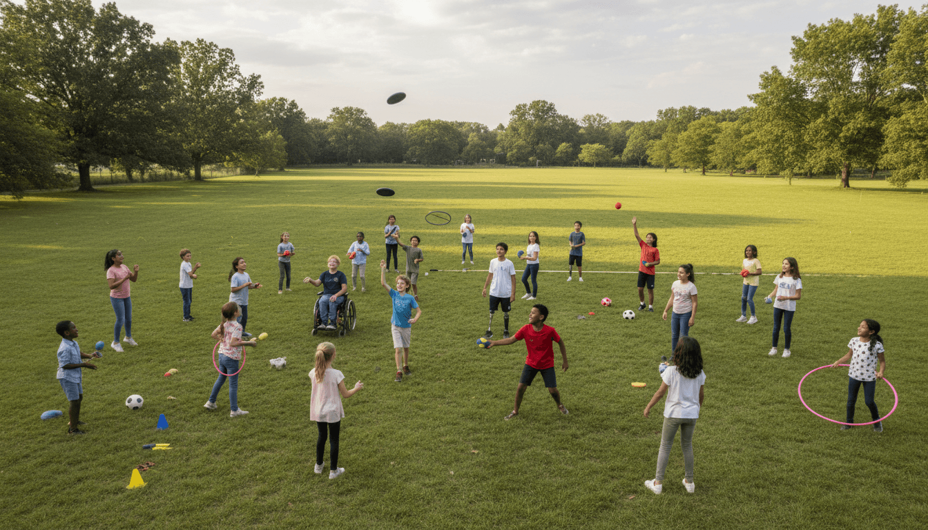 Students enjoying outdoor snack time together at a park